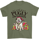 We Wish You a Pugly Christmas Funny Pug Mens T-Shirt Cotton Gildan Military Green