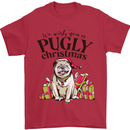 We Wish You a Pugly Christmas Funny Pug Mens T-Shirt Cotton Gildan Red