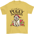 We Wish You a Pugly Christmas Funny Pug Mens T-Shirt Cotton Gildan Yellow
