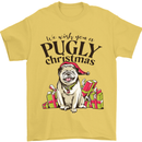 We Wish You a Pugly Christmas Funny Pug Mens T-Shirt Cotton Gildan Yellow