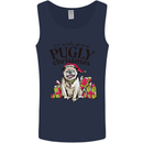 We Wish You a Pugly Christmas Funny Pug Mens Vest Tank Top Navy Blue