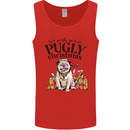 We Wish You a Pugly Christmas Funny Pug Mens Vest Tank Top Red
