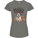 We Wish You a Pugly Christmas Funny Pug Womens Petite Cut T-Shirt Charcoal