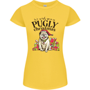 We Wish You a Pugly Christmas Funny Pug Womens Petite Cut T-Shirt Yellow