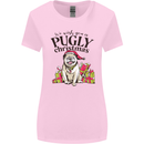 We Wish You a Pugly Christmas Funny Pug Womens Wider Cut T-Shirt Light Pink