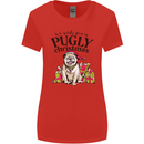 We Wish You a Pugly Christmas Funny Pug Womens Wider Cut T-Shirt Red