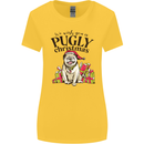 We Wish You a Pugly Christmas Funny Pug Womens Wider Cut T-Shirt Yellow