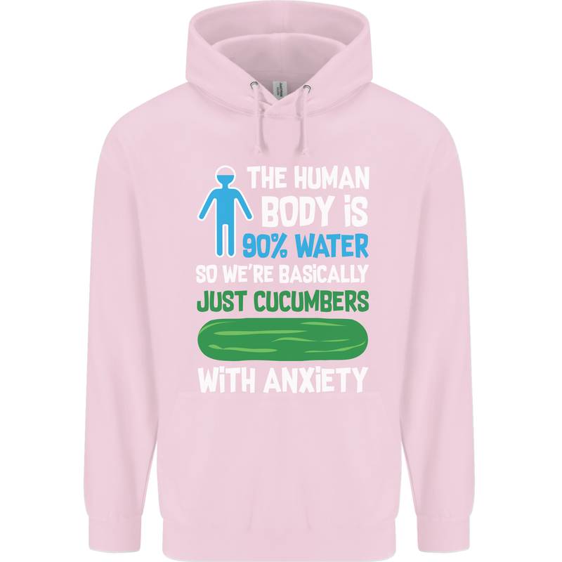 We're Basically Cucumbers With Anxiety Childrens Kids Hoodie Light Pink