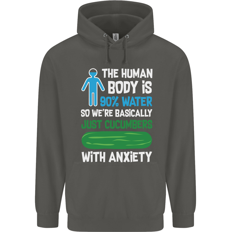 We're Basically Cucumbers With Anxiety Childrens Kids Hoodie Storm Grey