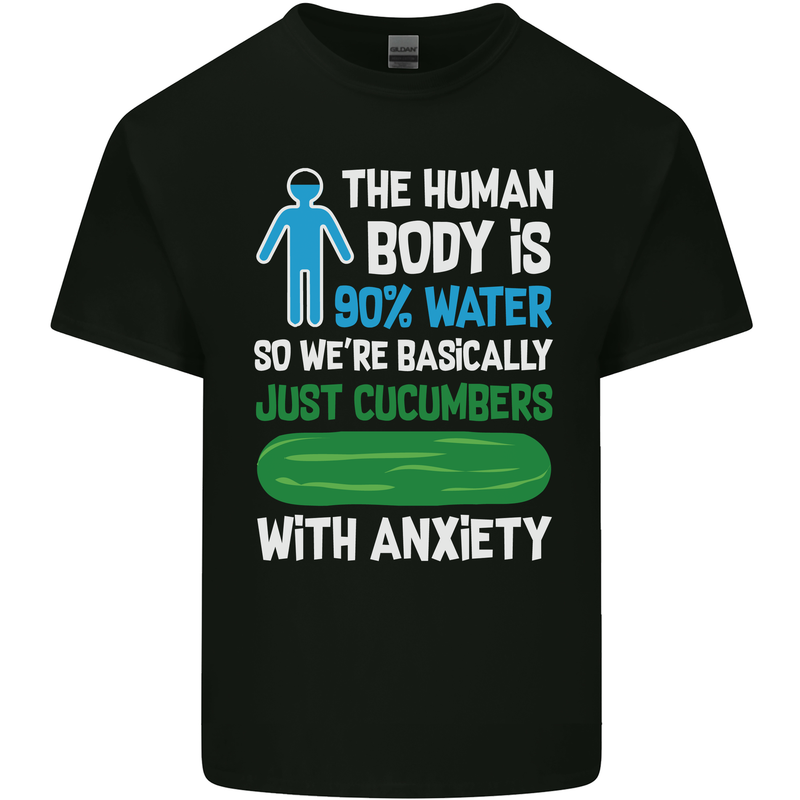 We're Basically Cucumbers With Anxiety Kids T-Shirt Childrens Black