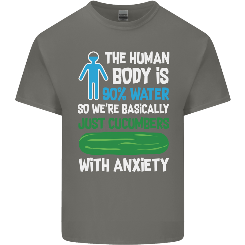 We're Basically Cucumbers With Anxiety Kids T-Shirt Childrens Charcoal