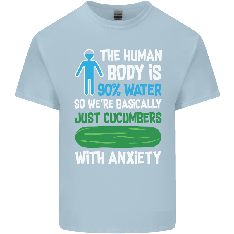 We're Basically Cucumbers With Anxiety Kids T-Shirt Childrens Light Blue