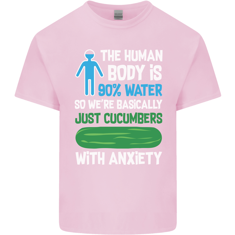 We're Basically Cucumbers With Anxiety Kids T-Shirt Childrens Light Pink