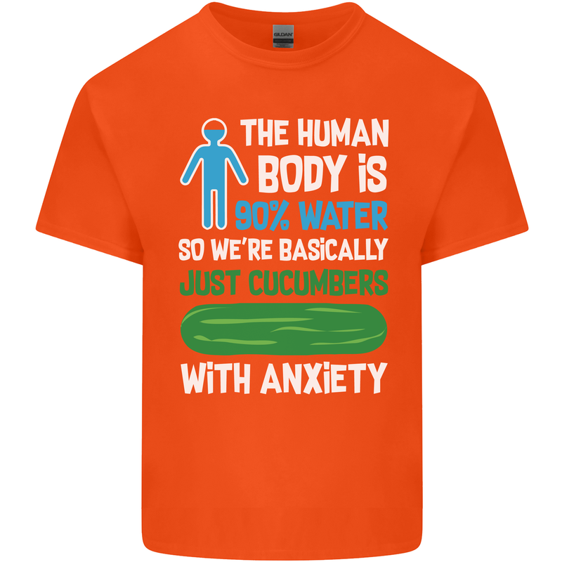 We're Basically Cucumbers With Anxiety Kids T-Shirt Childrens Orange