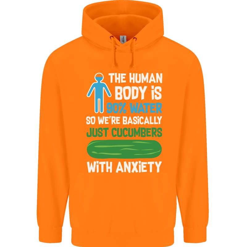 We're Basically Cucumbers With Anxiety Mens 80% Cotton Hoodie Orange