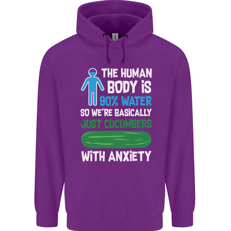 We're Basically Cucumbers With Anxiety Mens 80% Cotton Hoodie Purple