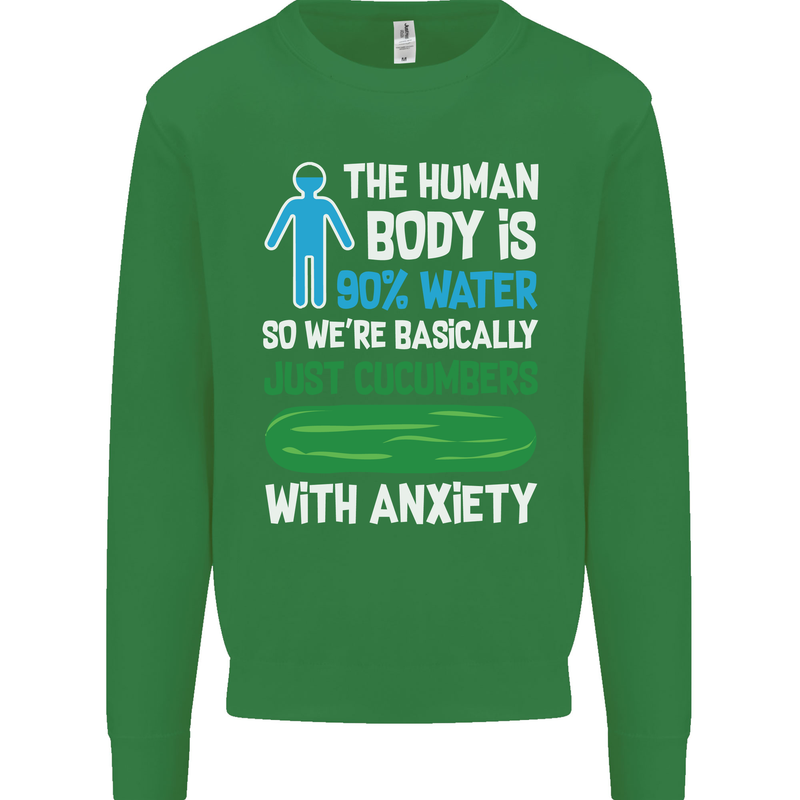 We're Basically Cucumbers With Anxiety Mens Sweatshirt Jumper Irish Green