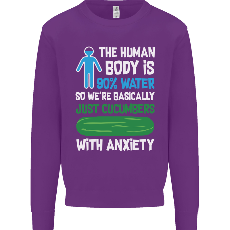 We're Basically Cucumbers With Anxiety Mens Sweatshirt Jumper Purple