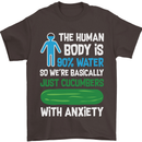 We're Basically Cucumbers With Anxiety Mens T-Shirt Cotton Gildan Dark Chocolate