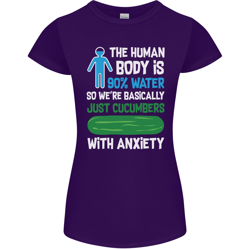 We're Basically Cucumbers With Anxiety Womens Petite Cut T-Shirt Purple