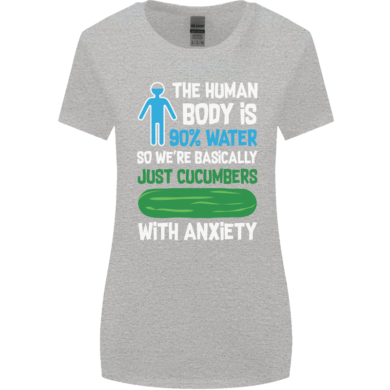 We're Basically Cucumbers With Anxiety Womens Wider Cut T-Shirt Sports Grey