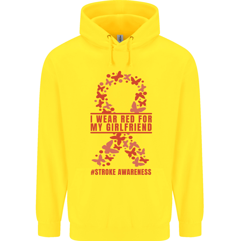 Wear Red For My Girlfriend Stroke Awareness Childrens Kids Hoodie Yellow
