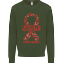 Wear Red For My Girlfriend Stroke Awareness Kids Sweatshirt Jumper Forest Green