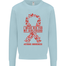 Wear Red For My Girlfriend Stroke Awareness Kids Sweatshirt Jumper Light Blue