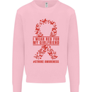 Wear Red For My Girlfriend Stroke Awareness Kids Sweatshirt Jumper Light Pink