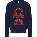 Wear Red For My Girlfriend Stroke Awareness Kids Sweatshirt Jumper Navy Blue
