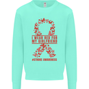 Wear Red For My Girlfriend Stroke Awareness Kids Sweatshirt Jumper Peppermint
