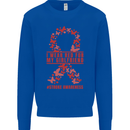 Wear Red For My Girlfriend Stroke Awareness Kids Sweatshirt Jumper Royal Blue