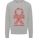 Wear Red For My Girlfriend Stroke Awareness Kids Sweatshirt Jumper Sports Grey