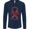 Wear Red For My Girlfriend Stroke Awareness Mens Long Sleeve T-Shirt Navy Blue