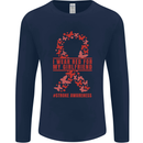 Wear Red For My Girlfriend Stroke Awareness Mens Long Sleeve T-Shirt Navy Blue