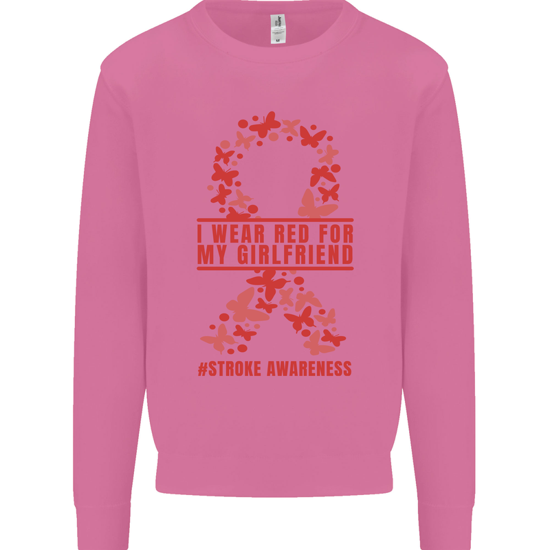 Wear Red For My Girlfriend Stroke Awareness Mens Sweatshirt Jumper Azalea