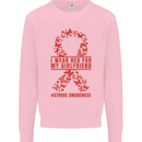 Wear Red For My Girlfriend Stroke Awareness Mens Sweatshirt Jumper Light Pink