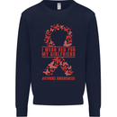 Wear Red For My Girlfriend Stroke Awareness Mens Sweatshirt Jumper Navy Blue