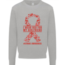 Wear Red For My Girlfriend Stroke Awareness Mens Sweatshirt Jumper Sports Grey