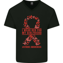 Wear Red For My Girlfriend Stroke Awareness Mens V-Neck Cotton T-Shirt Black