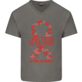 Wear Red For My Girlfriend Stroke Awareness Mens V-Neck Cotton T-Shirt Charcoal