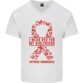 Wear Red For My Girlfriend Stroke Awareness Mens V-Neck Cotton T-Shirt White