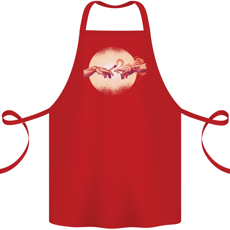 Weed Creation Funny Cannabis Drug Culture Cotton Apron 100% Organic Red