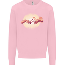 Weed Creation Funny Cannabis Drug Culture Kids Sweatshirt Jumper Light Pink