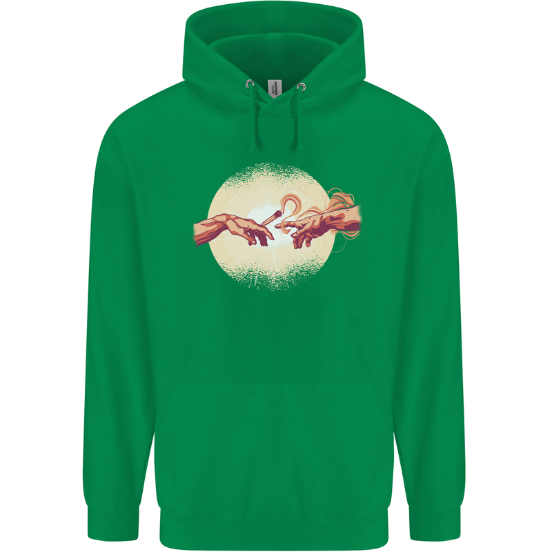 Weed Creation Funny Cannabis Drug Culture Mens 80% Cotton Hoodie Irish Green