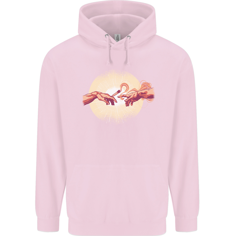 Weed Creation Funny Cannabis Drug Culture Mens 80% Cotton Hoodie Light Pink