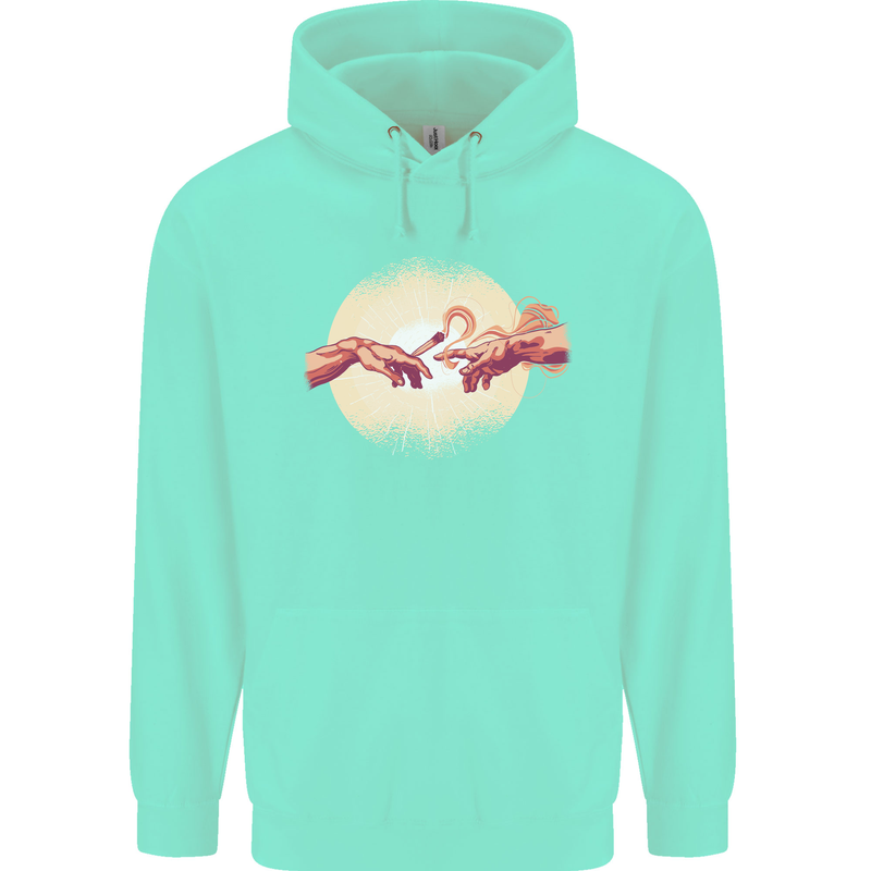 Weed Creation Funny Cannabis Drug Culture Mens 80% Cotton Hoodie Peppermint