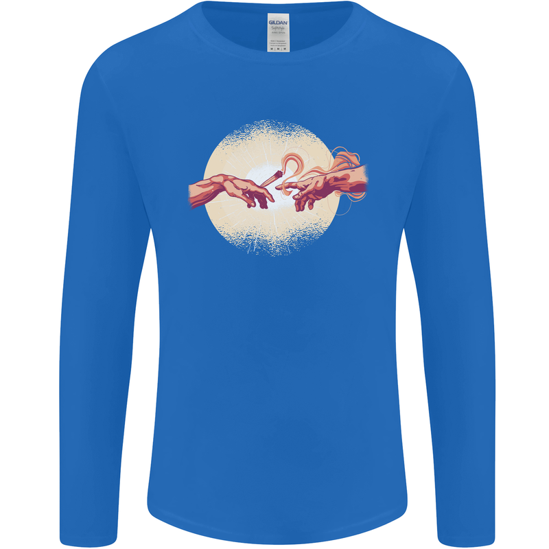 Weed Creation Funny Cannabis Drug Culture Mens Long Sleeve T-Shirt Royal Blue