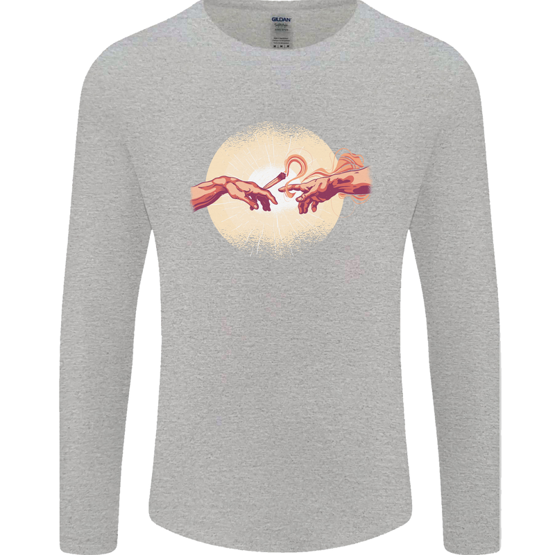 Weed Creation Funny Cannabis Drug Culture Mens Long Sleeve T-Shirt Sports Grey