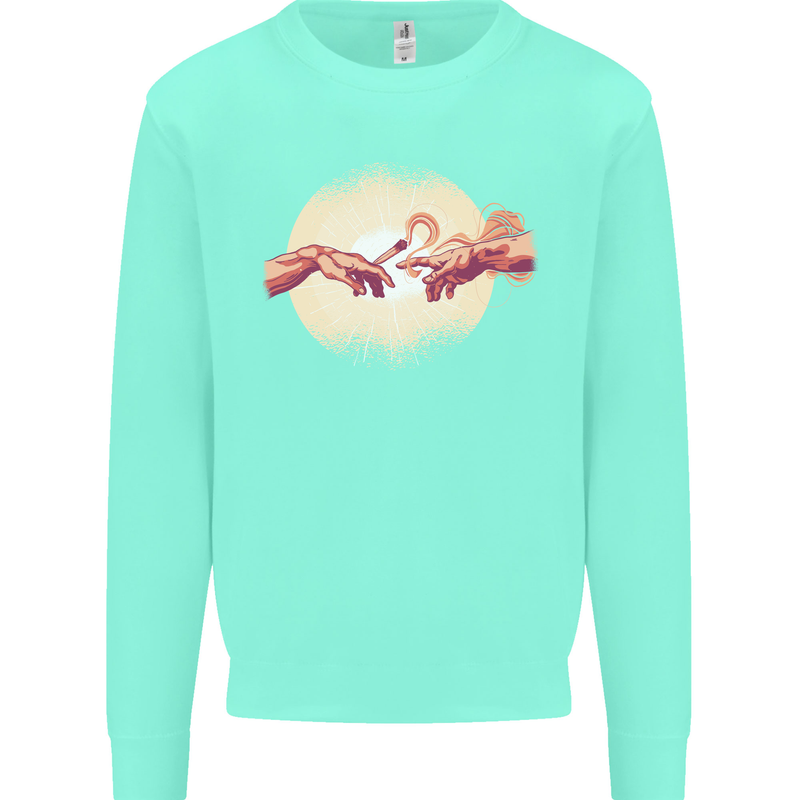 Weed Creation Funny Cannabis Drug Culture Mens Sweatshirt Jumper Peppermint